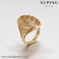 14437 High finishing oval shape diamond paved gridding big ring gold plated copper alloy ring